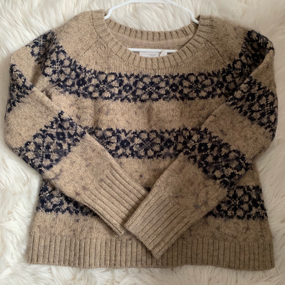 Tan Wool Patterned Sweater